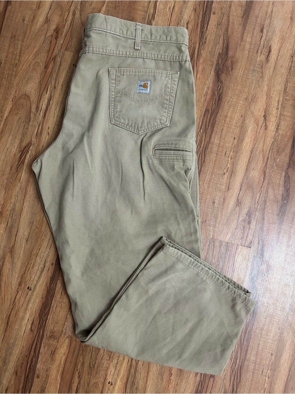 Carhartt FR HRC 2 Tan Loose Fit Canvas Pants Mens Size 42 X 30